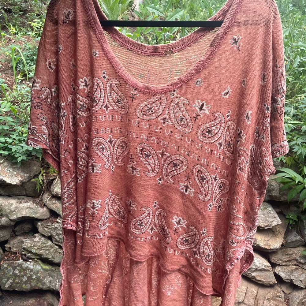 We The Free Pink Dolman Sleeve Blouse Relaxed Fit